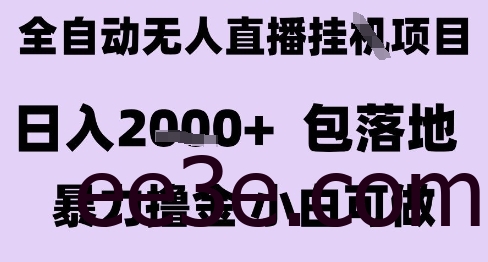 最新全自动抖音无人直播挂G项目，日入2k+ 包落地暴力撸金，小白可做【揭秘】