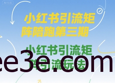 小红书引流矩阵陪跑第三期，小红书引流矩阵引流玩法