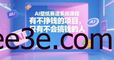 AI壁纸赛道系统课程，有不挣钱的项目，只有不会搞钱的人