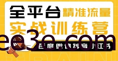 全平台精准流量实战训练营，百度微信抖音小红书SEO引流教程