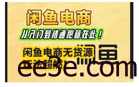 闲鱼电商实战课，从入门到精通秘籍在此，闲鱼电商无货源玩法超燃!