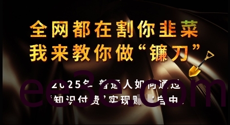 知识付费如何做到月入过W+，2025我来教你做“镰刀”【揭秘】