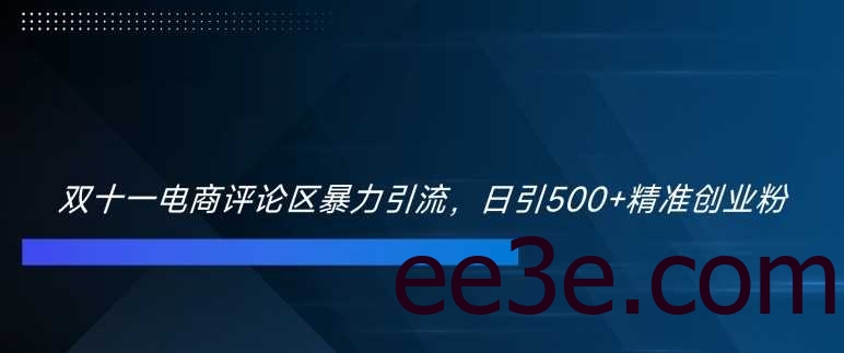 双十一电商评论区暴力引流，日引500+精准创业粉【揭秘】
