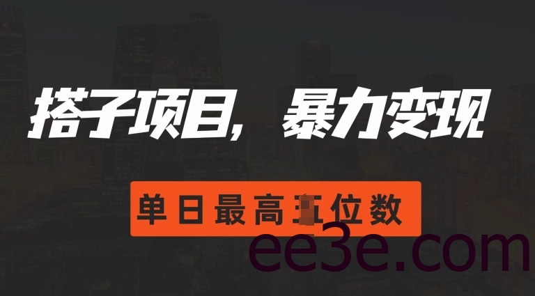 2024搭子玩法，0门槛，暴力变现，单日最高破四位数【揭秘】