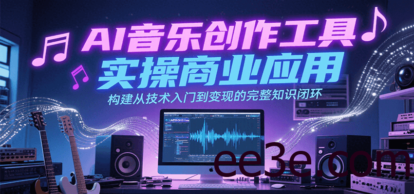 AI音乐创作工具实操商业应用，构建从技术入门到变现的完整知识闭环