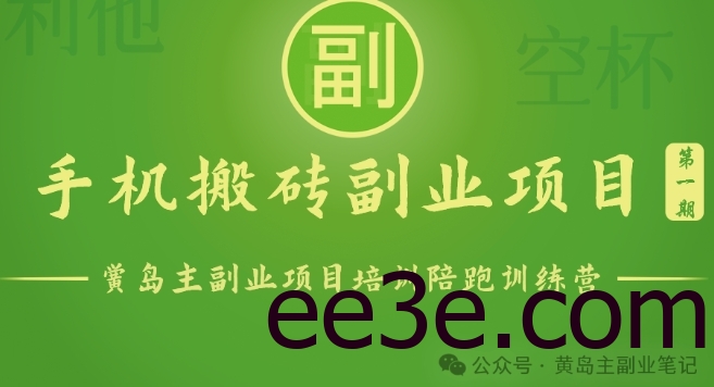 手机搬砖小副业项目训练营1.0，实测1小时收益50+，一部手机轻松日入100+