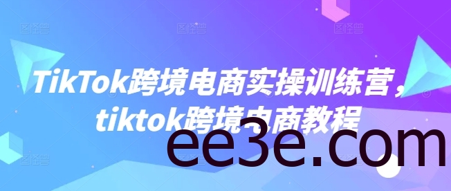 TikTok跨境电商实操训练营，tiktok跨境电商教程