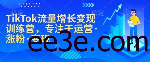 TikTok流量增长变现训练营，专注于运营·涨粉·变现