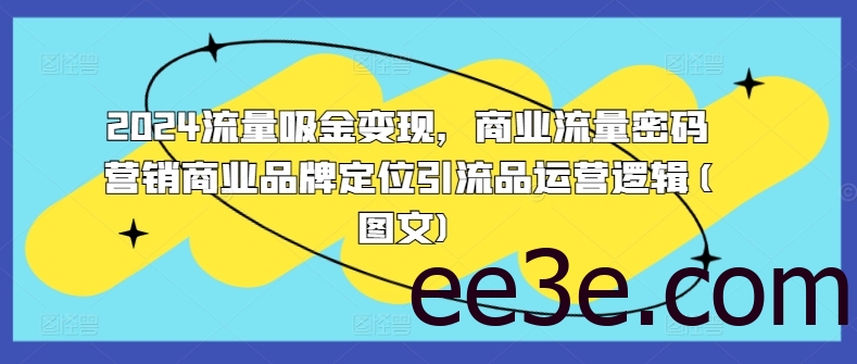 2024流量吸金变现，商业流量密码营销商业品牌定位引流品运营逻辑(图文)