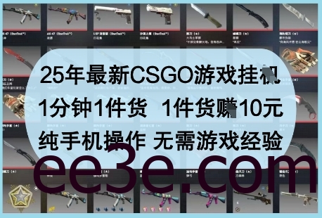 25年最新CSGO游戏挂G，1分钟1件货，1件货挣10元，纯手机操作，无需游戏经验【揭秘】