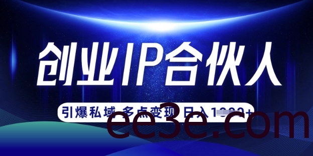 云帆·创业ip合伙人打造3.0，从0到1教你做网创，实现月入过W