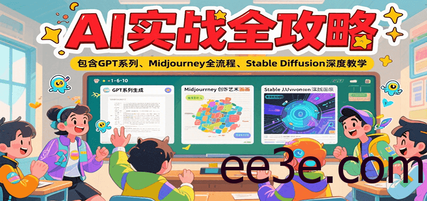 AI实战全攻略，包含GPT系列、Midjourney全流程、Stable Diffusion深度教学