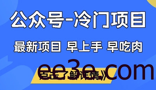 公众号冷门赛道，早上手早吃肉，单月轻松稳定变现1W【揭秘】