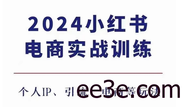2024小红书电商3.0实战训练，包含个人IP、引流、电商等玩法