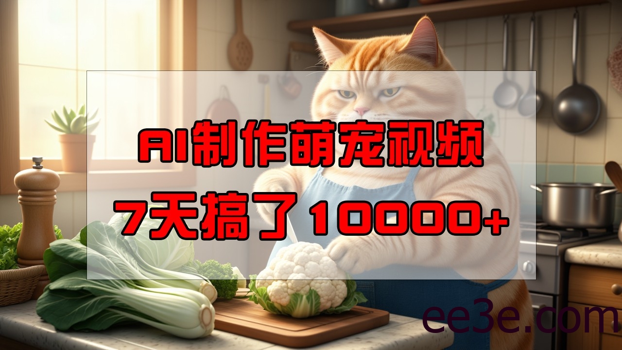 靠AI制作萌宠视频，7天搞了1万+，操作简单门槛低，有手机就行