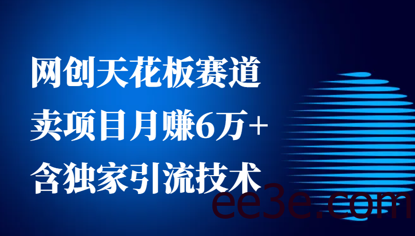 网创天花板赛道，卖项目月赚6万+，含独家引流技术(共26节课)
