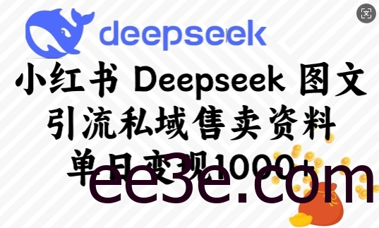 小红书Deepseek图文引流私域售卖资料，单日变现多张