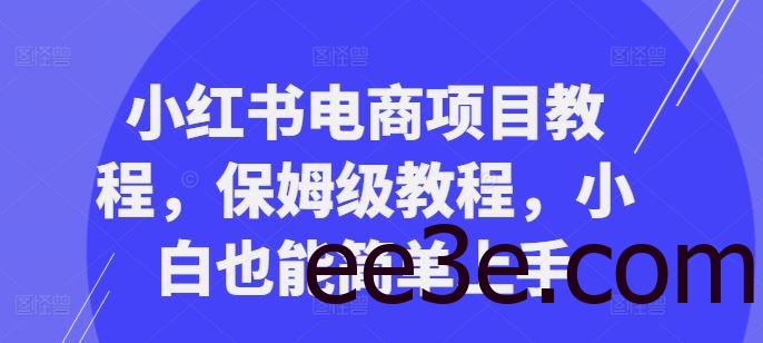 小红书电商项目教程，保姆级教程，小白也能简单上手