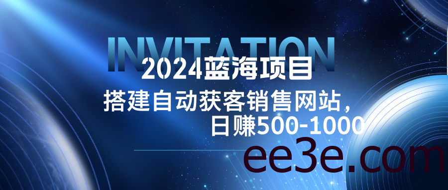 2024蓝海项目，搭建销售网站，自动获客，日赚500-1000