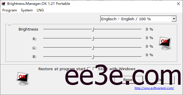 Brightness.Manager.OK(显示器亮度调节软件) v1.21 多语便携版