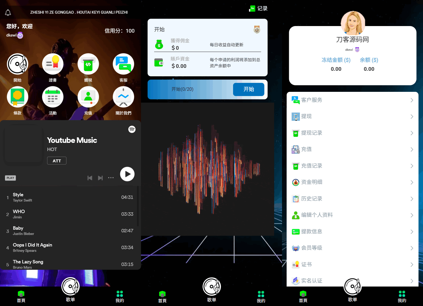 海外多*言音乐刷单抢单源码/连单卡单/叠加组规则/打针/前端html/后端PHP