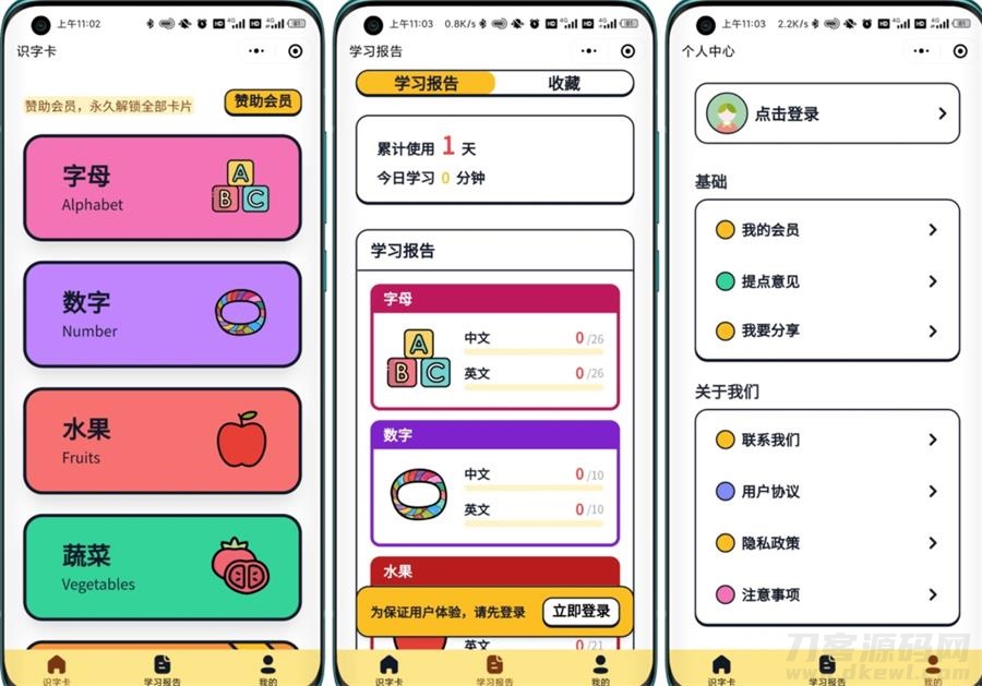 本文由 发布，转载请注明出处，如有问题请联系我们！ 更新时间: 2022-01-23【嘟嘟早教卡】 小程序源码分享带后台管理