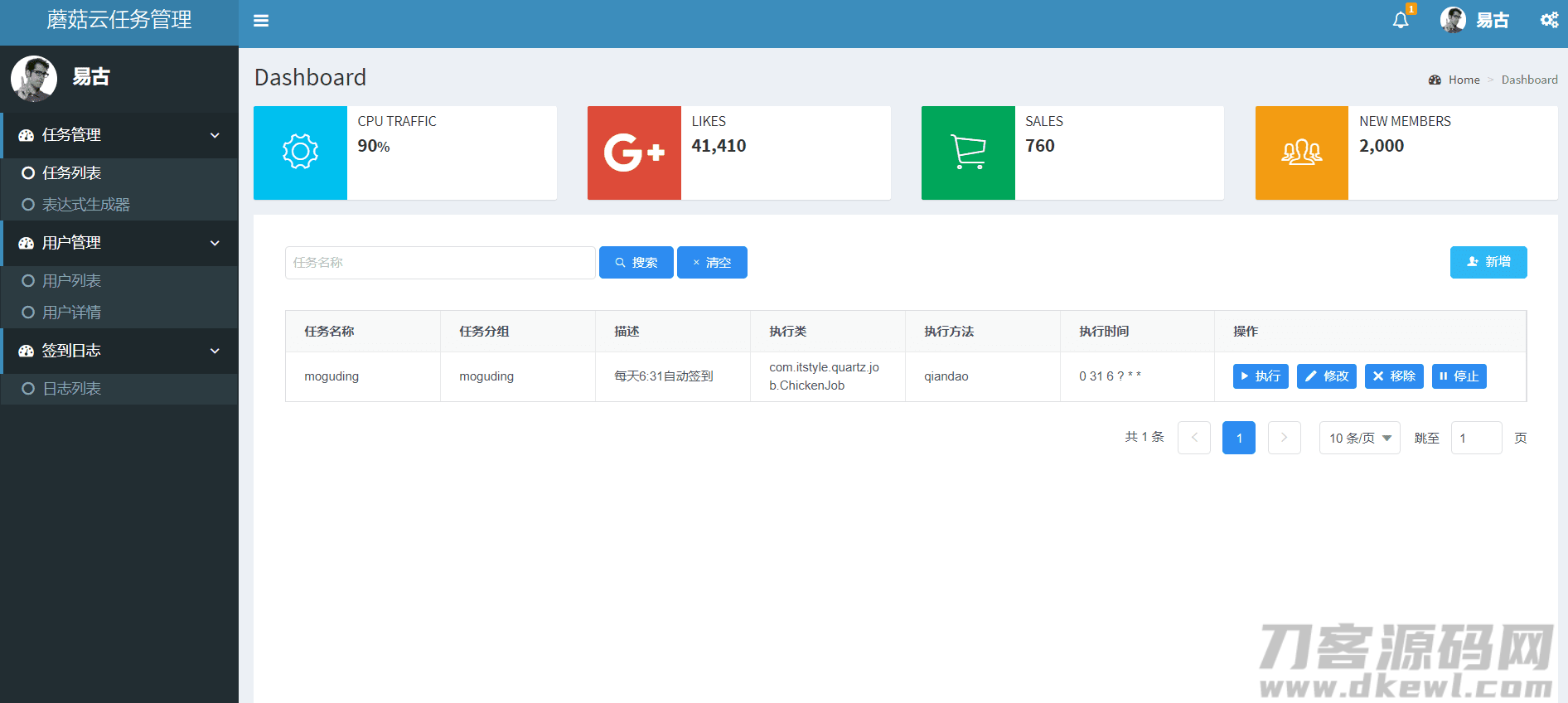 J*a蘑菇钉云签到管理系统源码